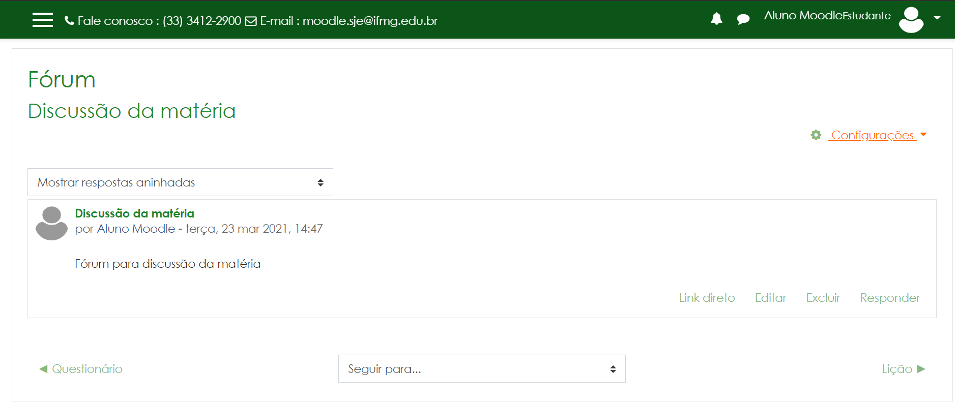 Visualizando mensagens