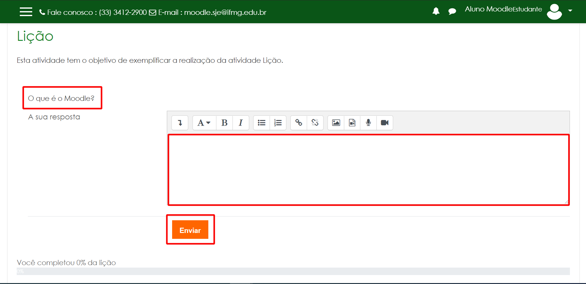 Respondendo lição dissertativa
