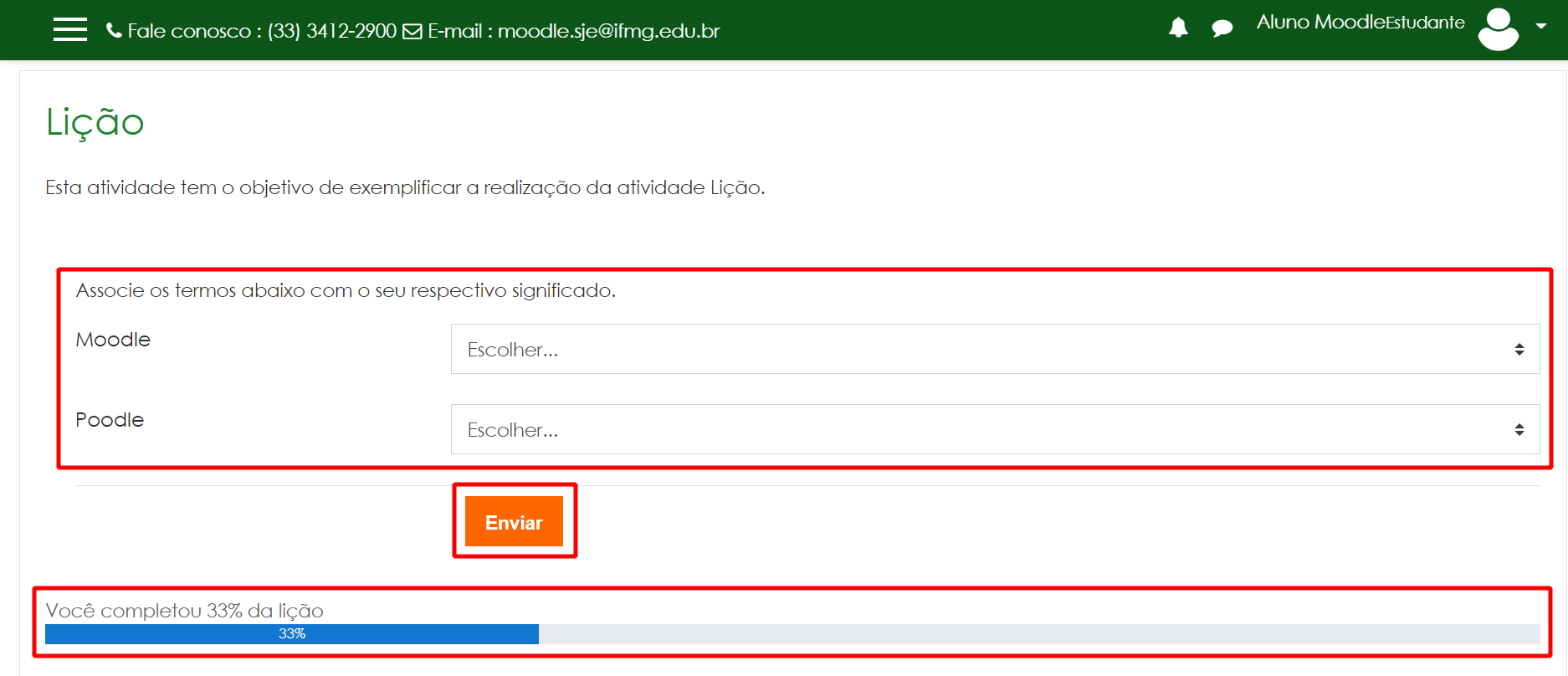 Respondendo lição associativa