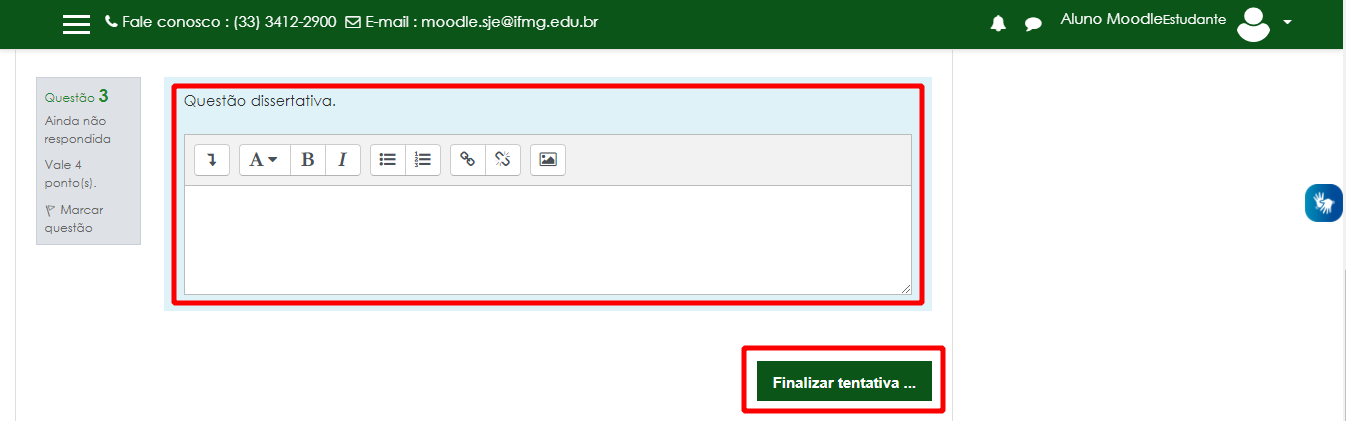 Respondendo questionário 2