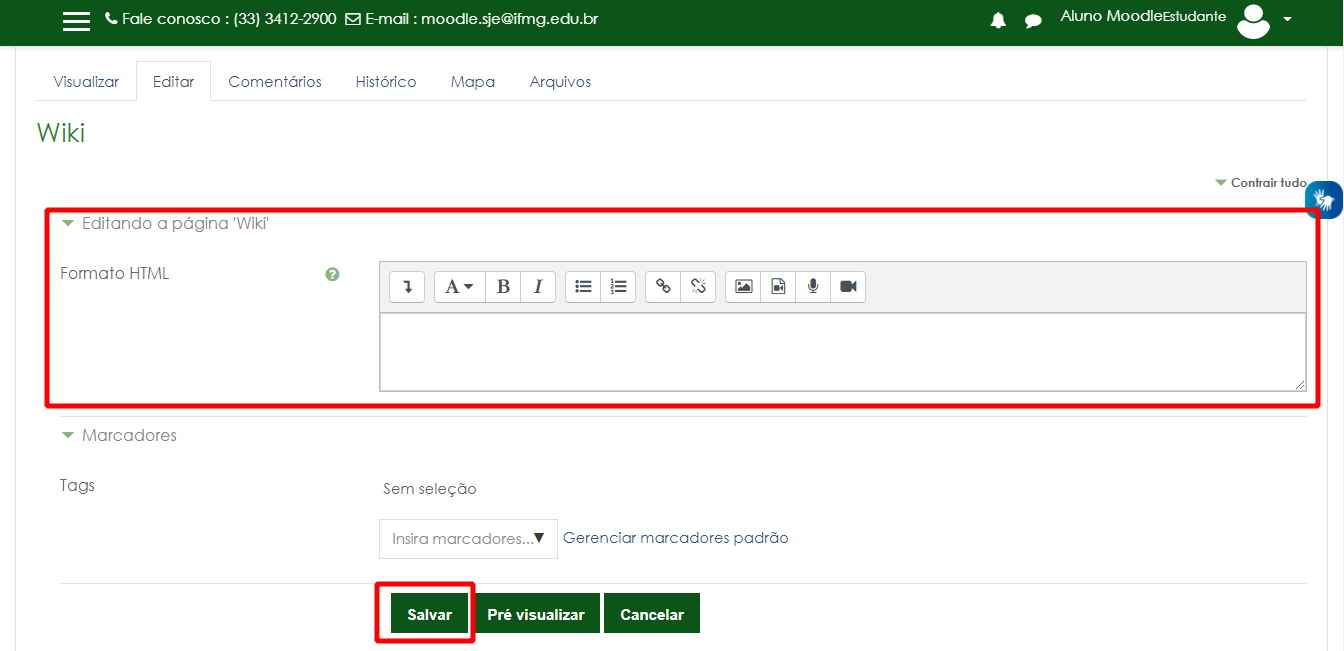 Editar página da Wiki